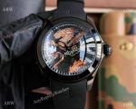 Replica Corum Bubble 47 Dragon Watches Blacksteel Rubber Strap